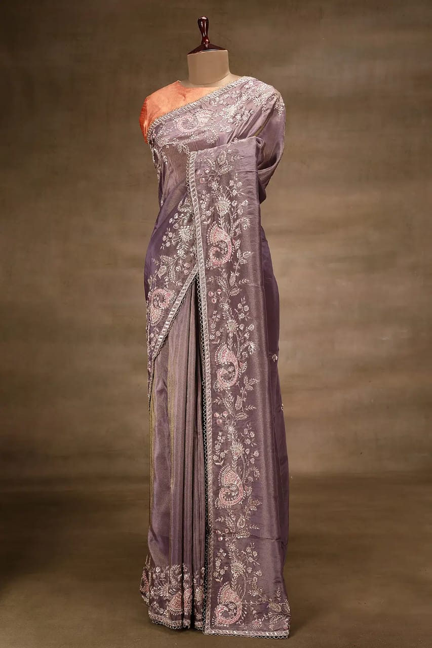 WhatsApp Image 2025-09-13 at 12.13.25 PM Designer Embroidered Silk Saree with Blouse Piece - Image 1